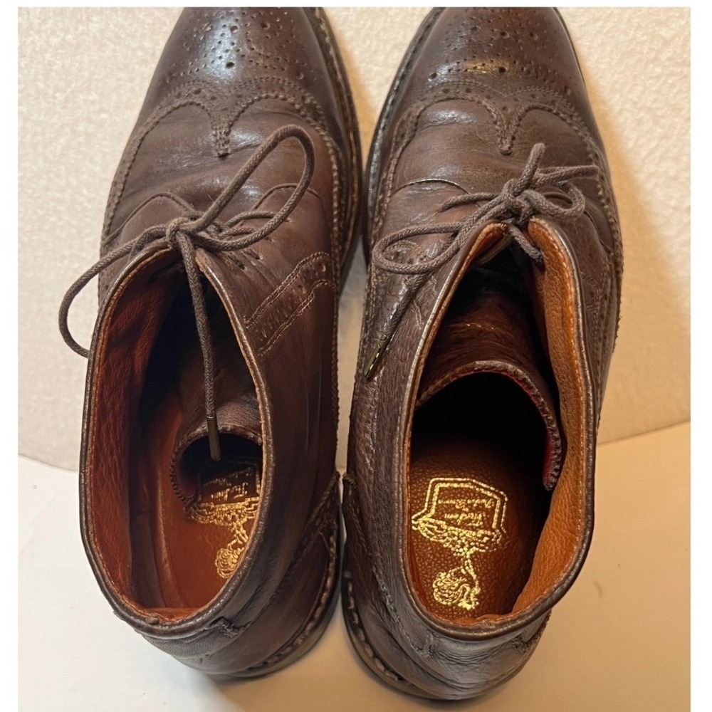 Florsheim by Duckie Brown Mens 9 D Pebble Grain Leather Wingtip Chukka Boots - Picture 10 of 13